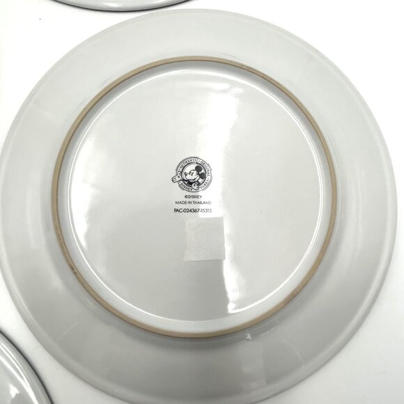 NWT Disney Parks Collection, Mickey Mouse Ceramic 8" Salad Dessert Plates, Set 4 - Picture 7 of 10